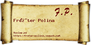 Fráter Polina névjegykártya